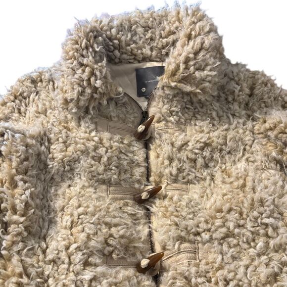 NWT ANTHROPOLOGIE Zip & Toggle Faux Fur Jacket - Picture 7 of 8